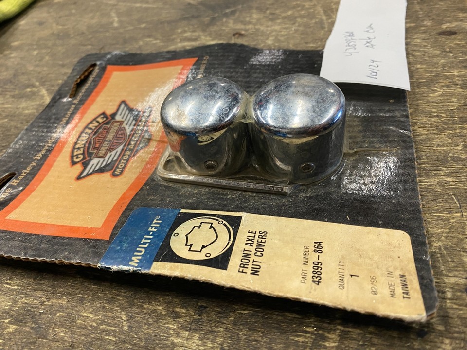 Harley Chrome Front Axle Nut Covers Softail Dyna Touring Sportster FXR