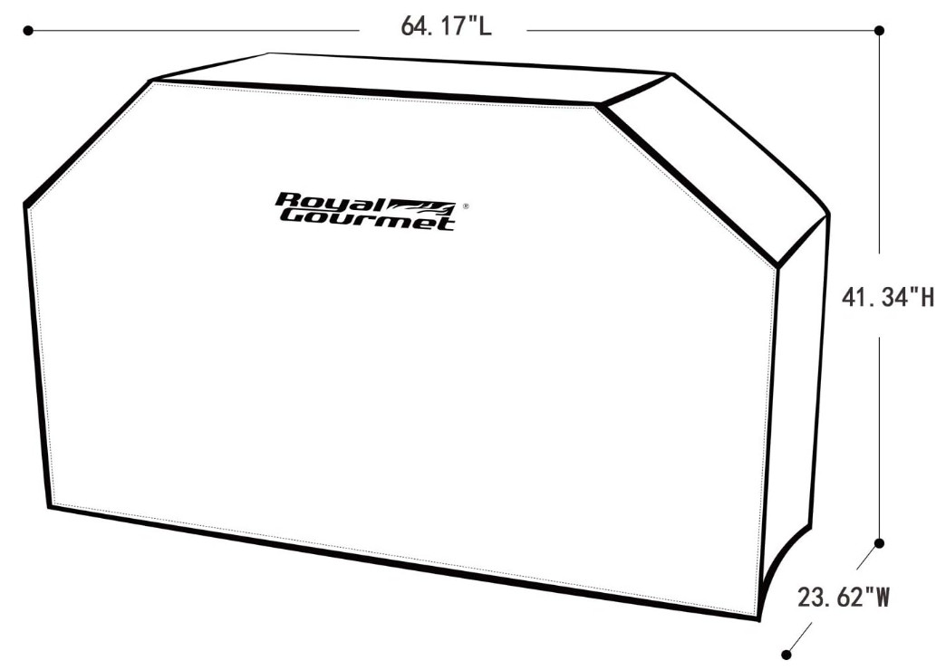 Royal Gourmet CR6412 64-Inch Grill Cover, Durable Water-Resistant Black