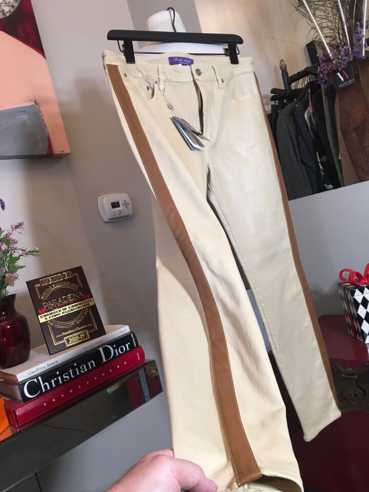 Ralph Lauren Cotton Leather Trim Tuxedo Jeans 2676-5-101020 image 7