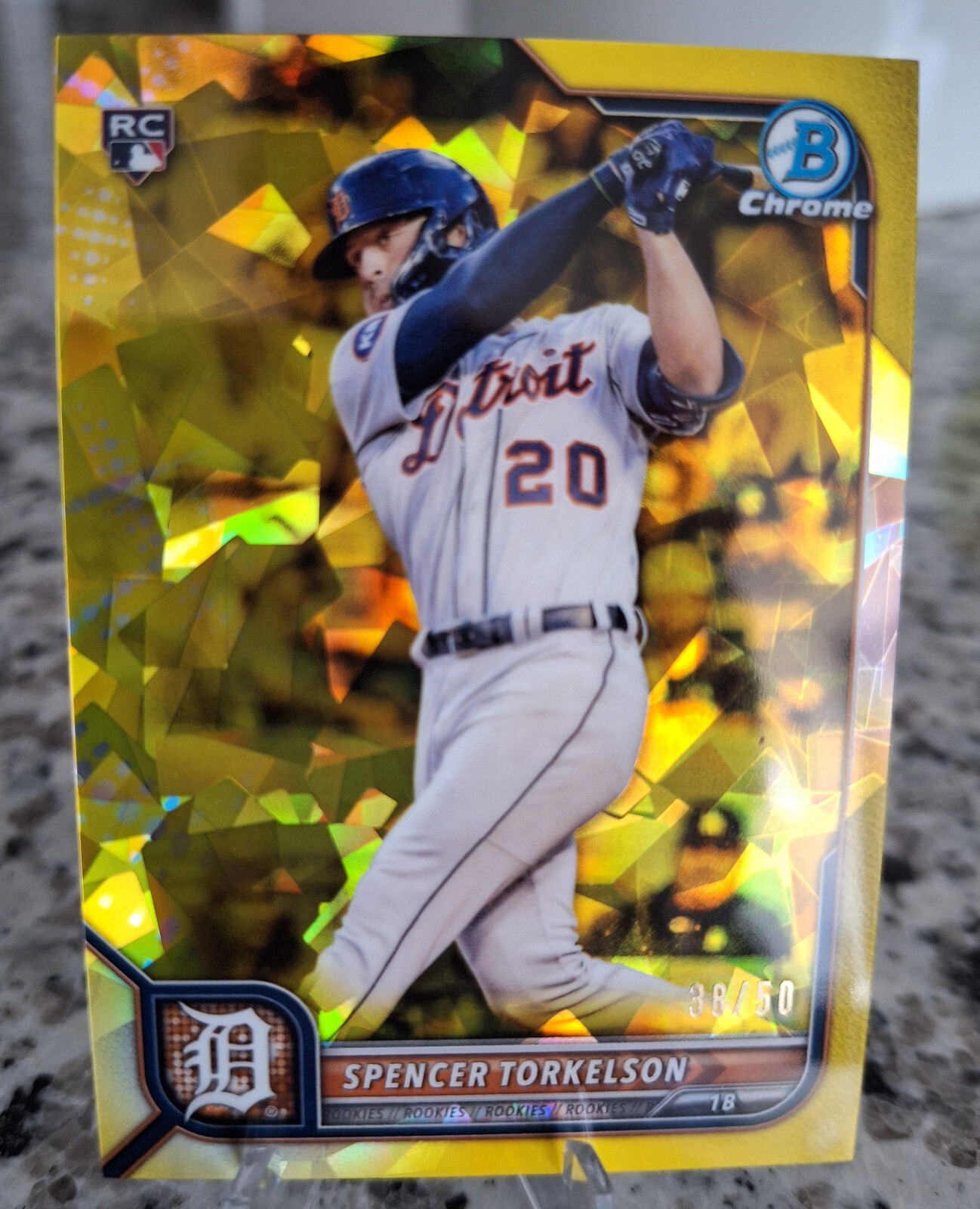 2022 Bowman Chrome Sapphire Spencer Torkelson #53 Yellow /50 (RC) Detroit Tigers