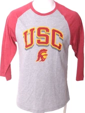 NEW USC Trojans Colosseum Athletics Gray Red Crew Neck 1/2 Sleeve T-Shirt Mens L