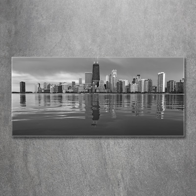 Glas-Bild Wandbilder Druck auf Glas 120x60 Deko Sehenswürdigkeiten Chicago