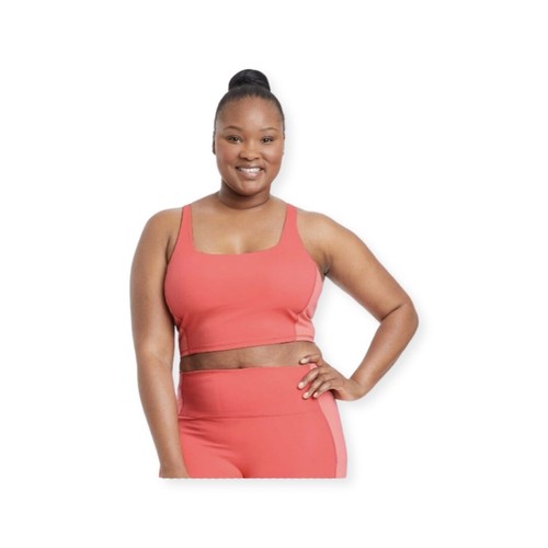 Women's Light Support Longline Strappy Bra - All in Motion - Orange - XL - Picture 3 of 9