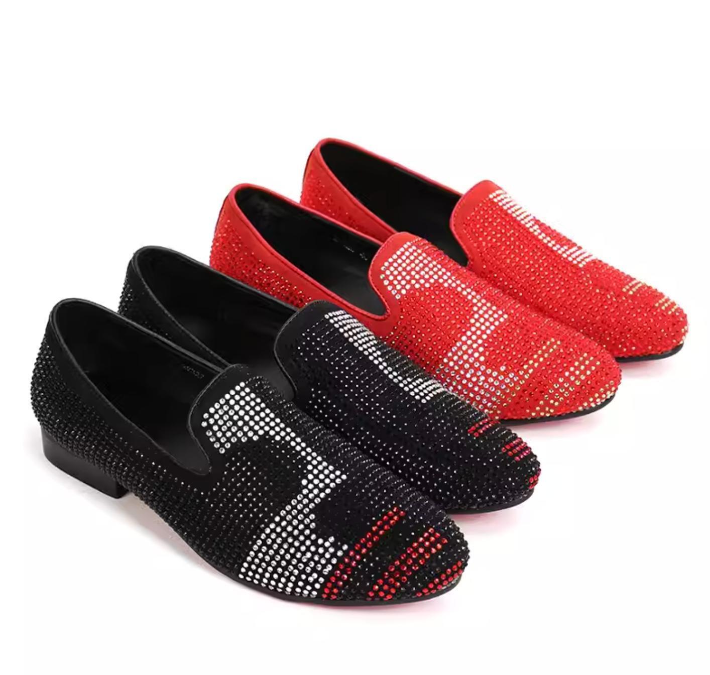 SAOLA Scarpe Oxford piatte pump pup on uomo moda per il tempo libero strass lucide