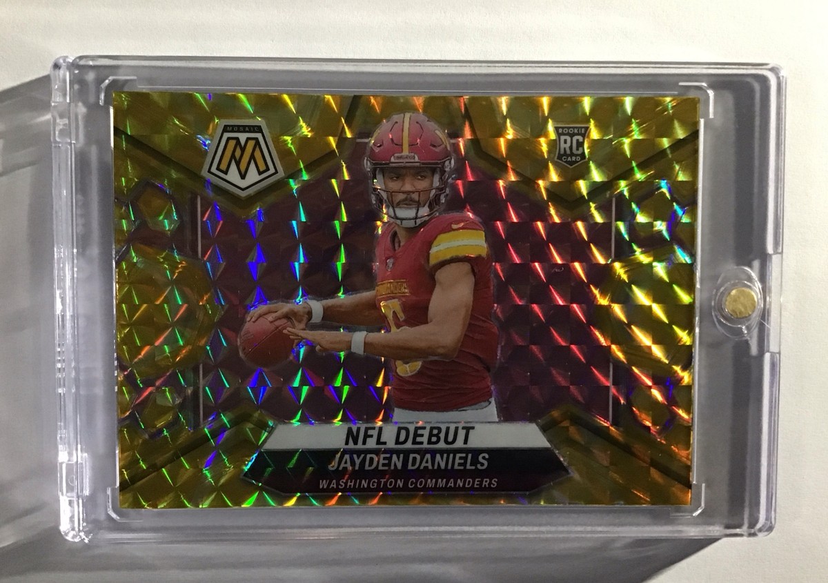JAYDEN DANIELS 2024 PANINI MOSAIC NFL DEBUT YELLOW REACTIVE PRIZM