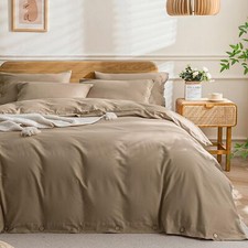 JELLYMONI Khaki Duvet Cover Twin Size - 100 Washed Cotton Linen Like Texture...