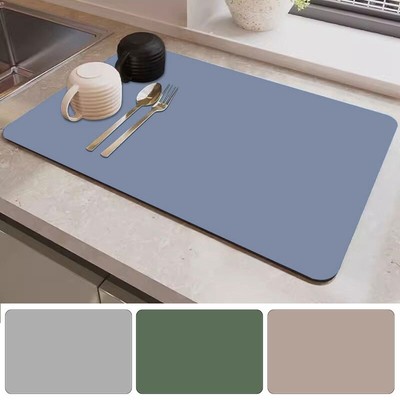 Diatomite Dish Drainer Mat Soild Drain Pad Kitchen Drying Rug Absorbent Kitchen
