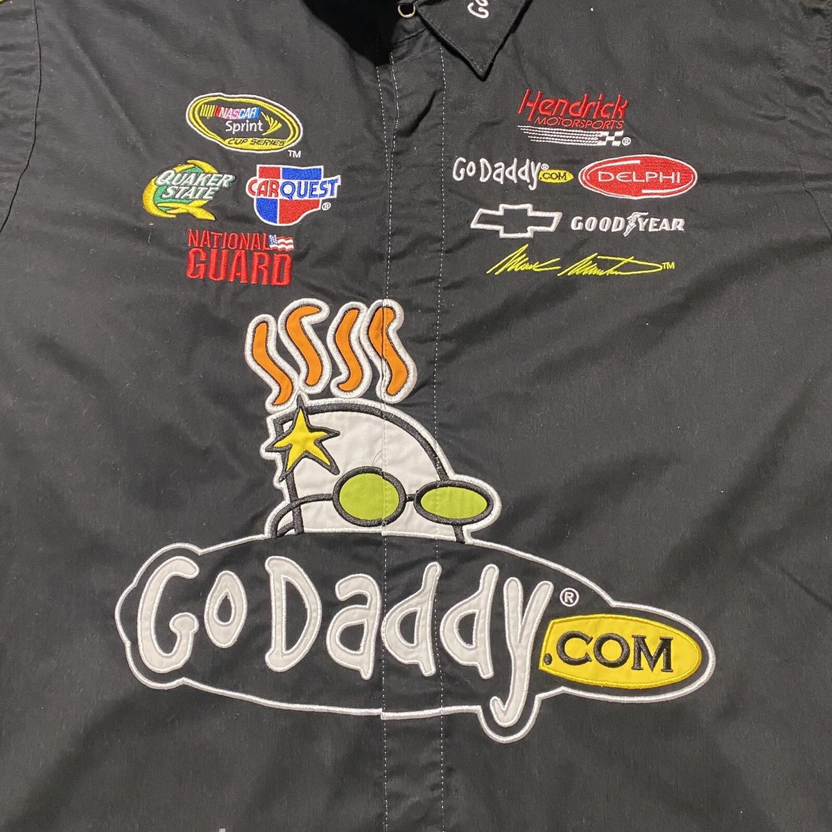 00s JH Design NASCAR レーシングシャツ ピットシャツ 4XL Nascar Authentic Jack Daniels Black Embroidered Pit crew