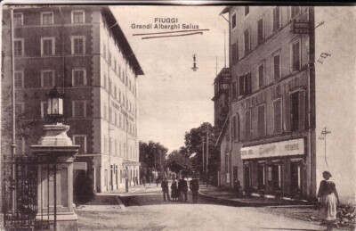 POSTCARD FIUGGI TRAVELLED 1931 GREAT HOTELS SALUS