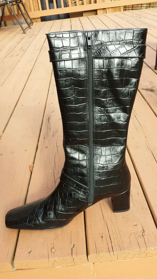 Botas de montar altas Lumiani para mujer talla 9M negras hechas en Italia Foto 4 de 4