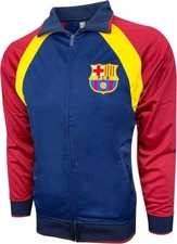 Rhinox FC Barcelona Full-Zip Track Jacket Men's Navy Yellow Licensed Fan Gear