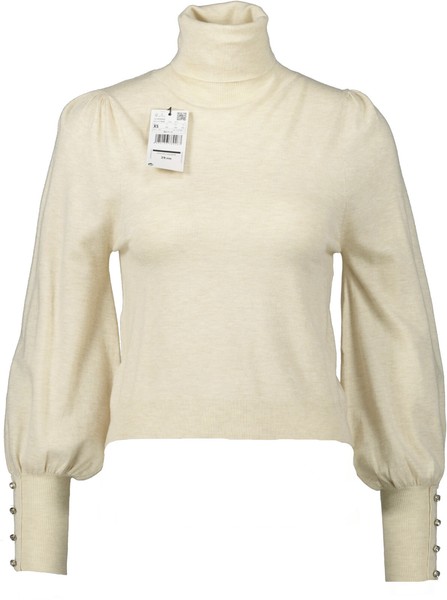 Neu! Mango Damen Langarmshirt Mit Rollkragen Beige Gr. Xs-image