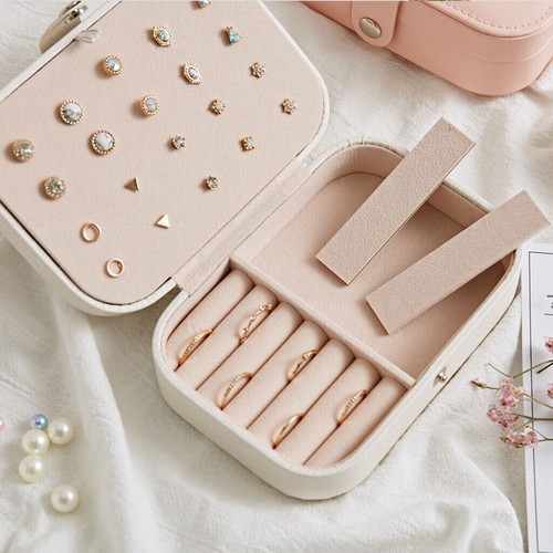 Portable Storage Organizer Zipper Portable Women Display Travel Case Jewelry Box - Picture 2 of 10