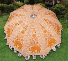 Indian Garden Parasols Elephant Sun Shade Patio Umbrella Embroidered Outdoor