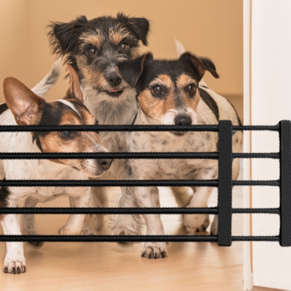 Retractable Metal Dog Gate 2239.37 Inch Extra Wide Pressure Mounted