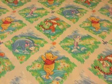 Winnie The Pooh And Friends VTG Curtain Panel W/ Ties  2 Valances USA