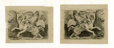 2 seltene antike Meisterdrucke - Tiere - Ein Hund fängt einen Fasan - Nicolie - 1859