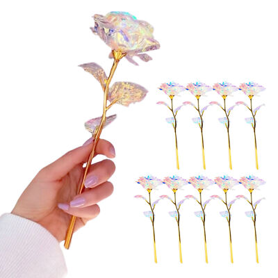10*24K Gold Plated Galaxy Roses Never Wither Rose Immortal Flower Eros Descends