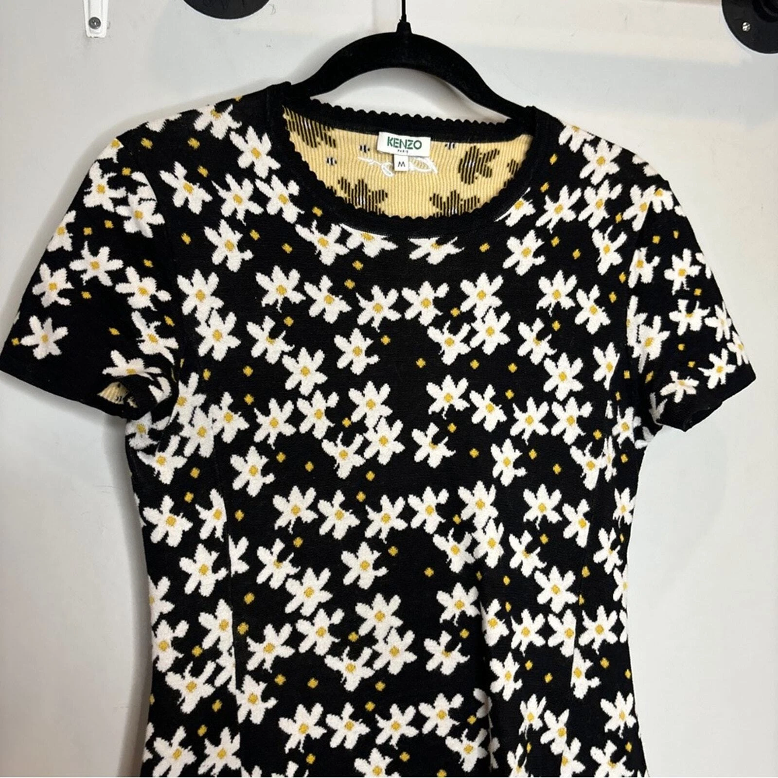 Mini Abito Kenzo Jackie Fiori Maglia Cotone Margherita