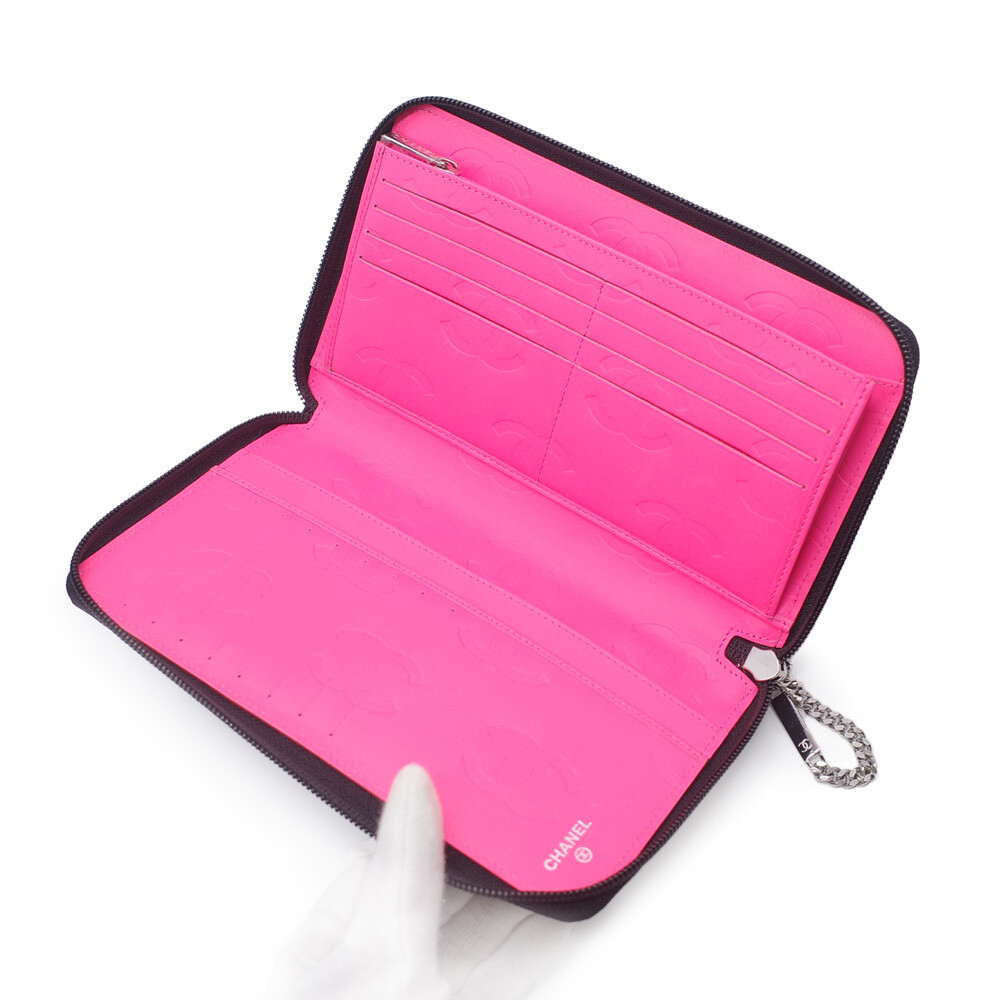 Chanel Cambon Line Long Wallet Organizer A26710 Black… Gem