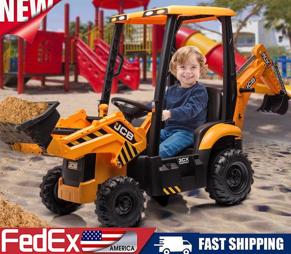 4-in-1 Kids Ride on Tractor Excavator Bulldozer 12V Remote Fun Toys Truck Digger