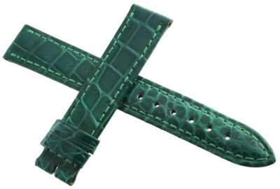 LOCMAN WOMENS 16MM GREEN ALLIGATOR LEATHER WATCH BAND STRAP SHORT