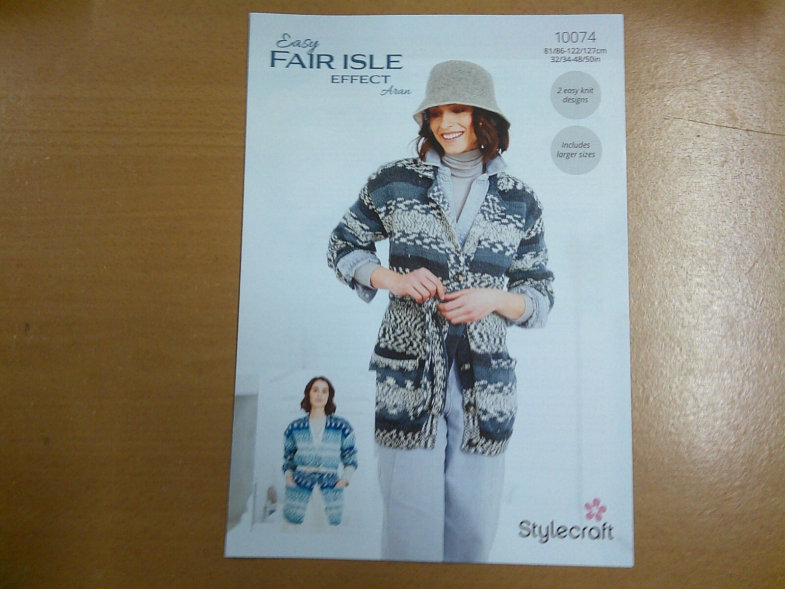 Stylecraft Aran Pattern 10074 32/34 - 48/50 ins (2 Easy Knit Designs ) Cardigans