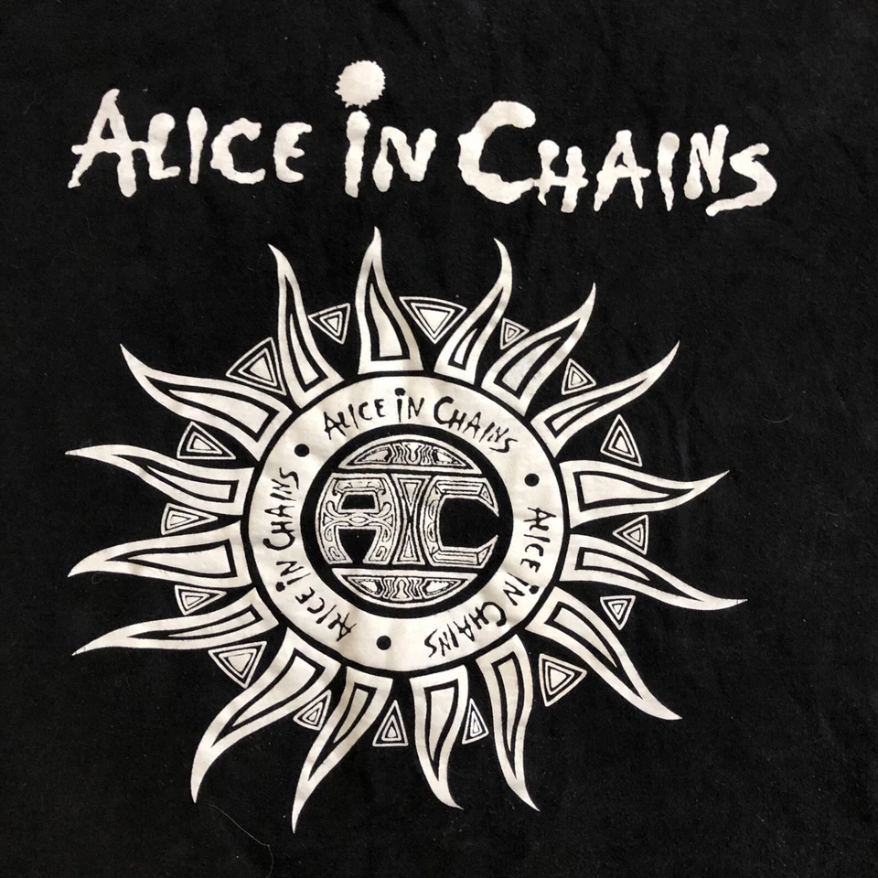 Camiseta Alice In Chains Spell Out Sun Gráfica Negra M AIC Grunge Foto 2 de 4