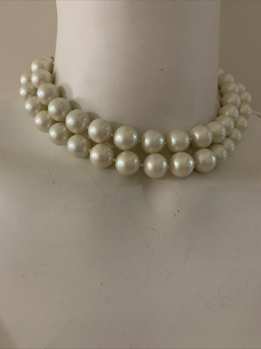 NWOT CAROLEE SILVER DOUBLE STRAND PEARL NECKLACE NECKLACE 24" JS889 - Picture 2 of 4