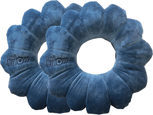 Total Pillow 2-Pack Airplane Travel Pillow, Brushed Microfiber Neck-, Head-, and - Picture 2 of 12