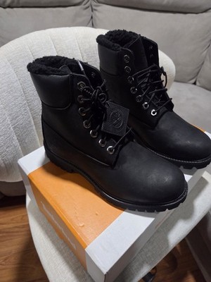 Timberland Black Work-Style Leather Lace-Up Boots Timberland #8658A Lace-up boots in black buy online main image 3