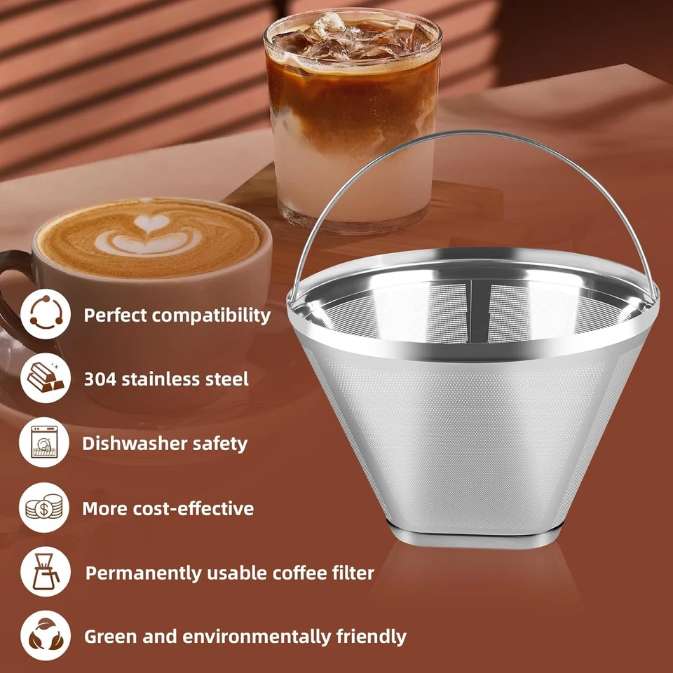 Reusable Cone Coffee Filters 4，304 Stainless Steel Permanent Coffee Filter，Perma - Image 3 of 4