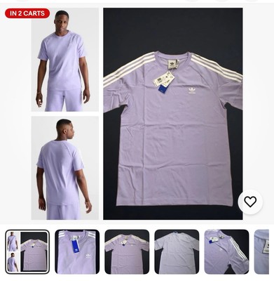 NEW MEN'S ADIDAS ORIGINALS 3-STRIPES LOCK UP TEE SHIRT ~SIZE S
