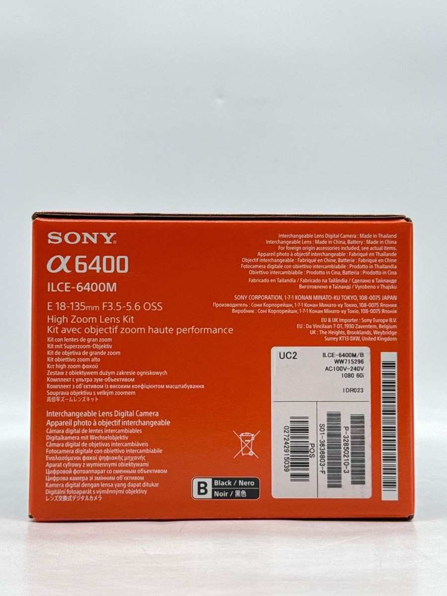 Sony ILCE6400M/B Mirrorless Camera w/ 18-135mm- Black for sale