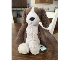 AUTHENTIC Jellycat ORIGINAL BASHFUL FUDGE PUPPY New BNWT Medium Dog Plush Brown