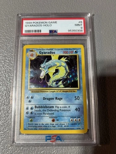 Pokémon TCG Base Set Gyarados Holo Card 6/102 Rare PSA 9