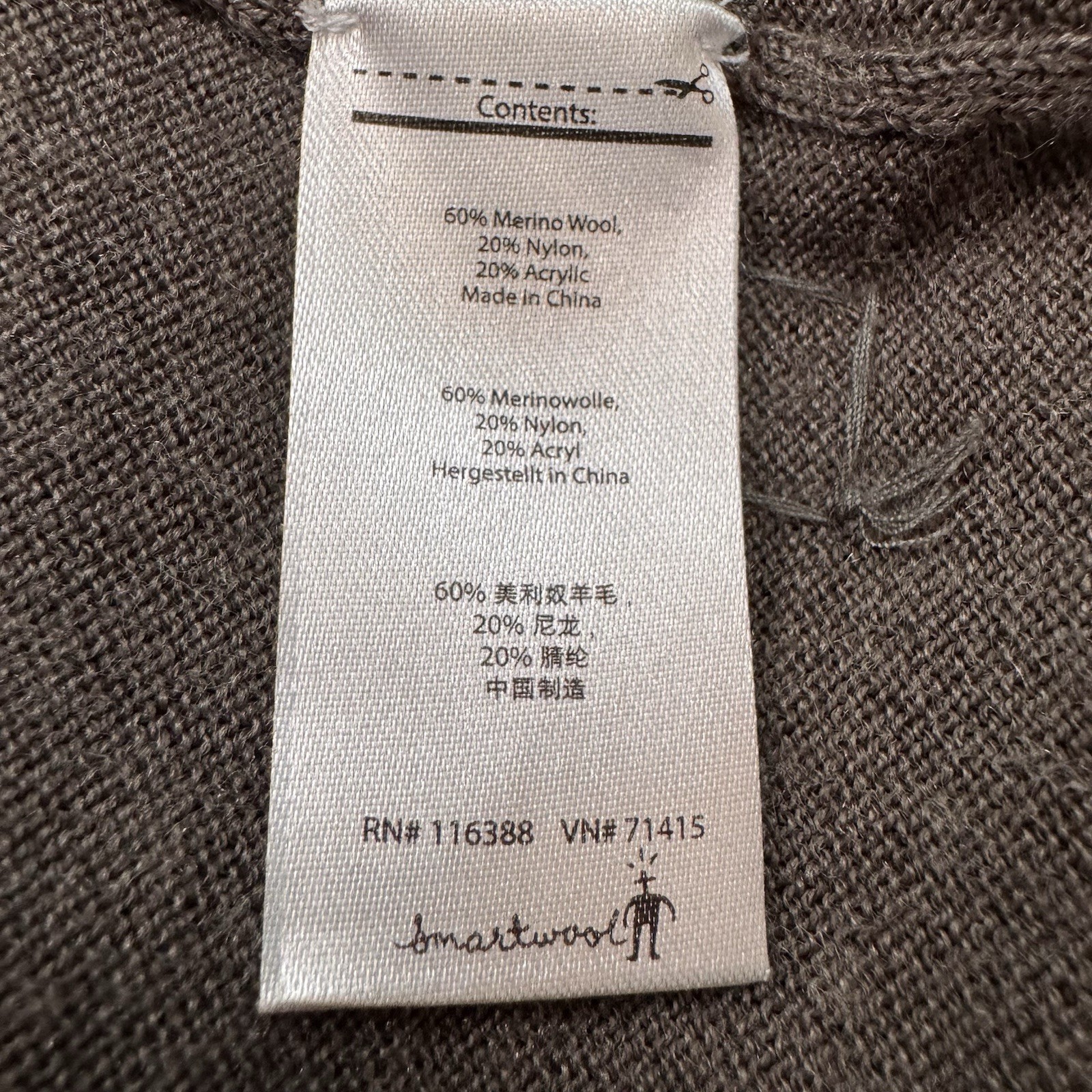 Smartwool Mens Kiva Ridge V-Neck Sweater Size Medium Taupe Brown Relaxed Fit