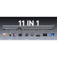 For Computers 11-in-1 Fold-able Laptop Stand Hub Adapter Gray