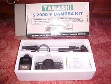 Tamashi S-2000 F 35mm Film Camera Kit 50mm Lens Flash & Tripod Boxed Set Vintage
