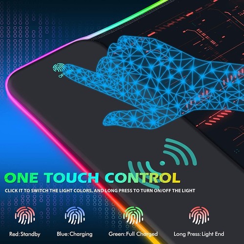 For RGB Illumination Gaming Mouse Pad with Seamless Wireless Functionality - Photo 4/11