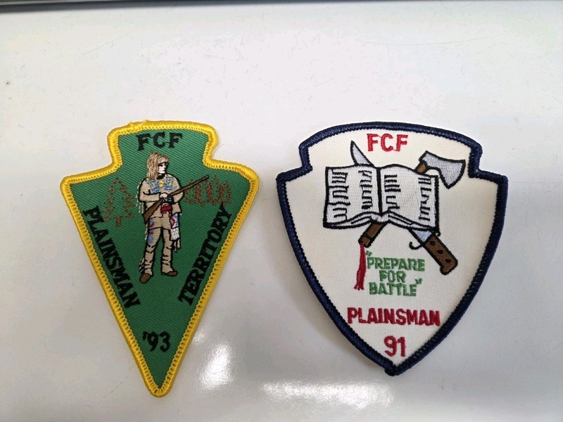 Set of 2 Royal Rangers FCF/Rendezvous 1991 & 1993 Plainsman Patches -NEW