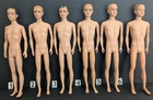 Vintage 1961 Mattel Ken Dolls, Flocked‑Hair, Straight‑Leg Bodies (Lot A)