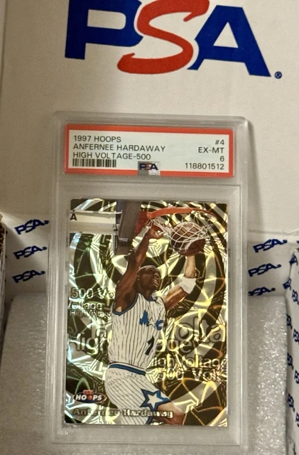 1997-98 NBA Hoops High Voltage /500 Anfernee Hardaway #4HV PSA 6 EX-MINT POP 8