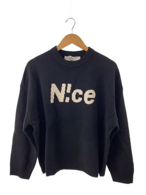 nice Knit Sweater (Thick), Medium, Wool, Black, Solid Color, NC-KT01