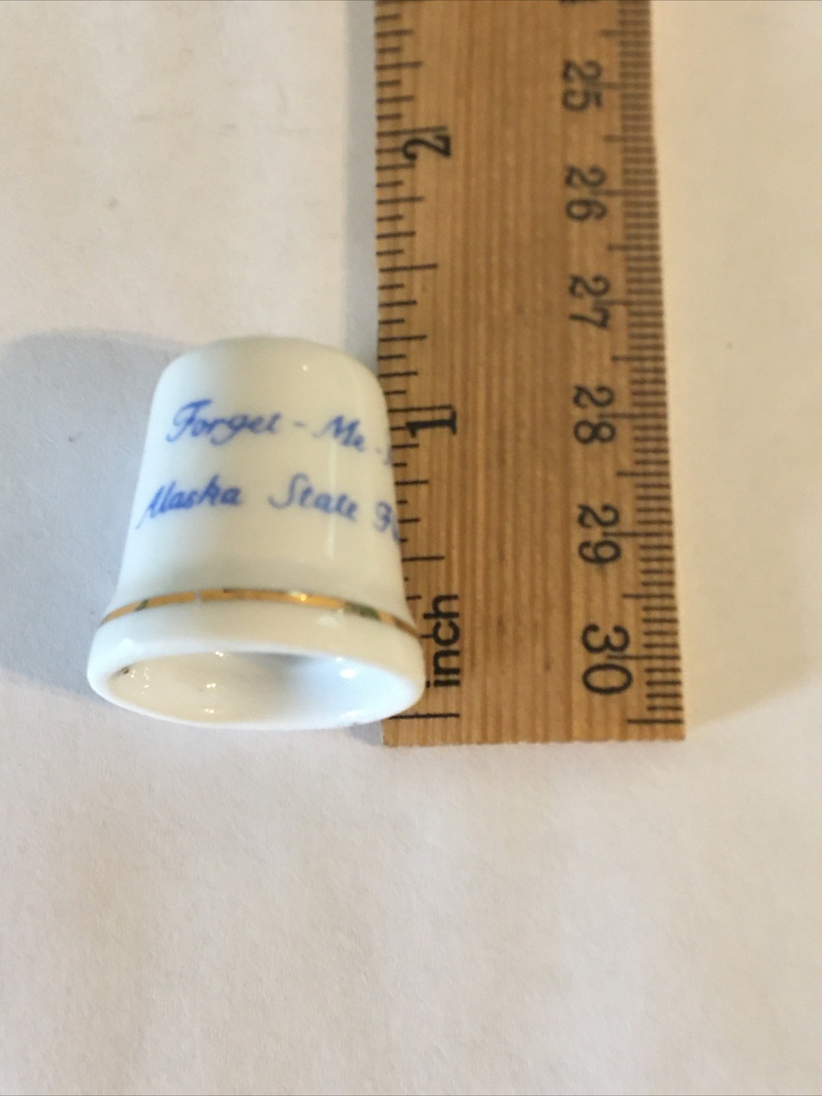 Forget Me Not Alaska State Flower Thimble Vintage Souvenir Collectible