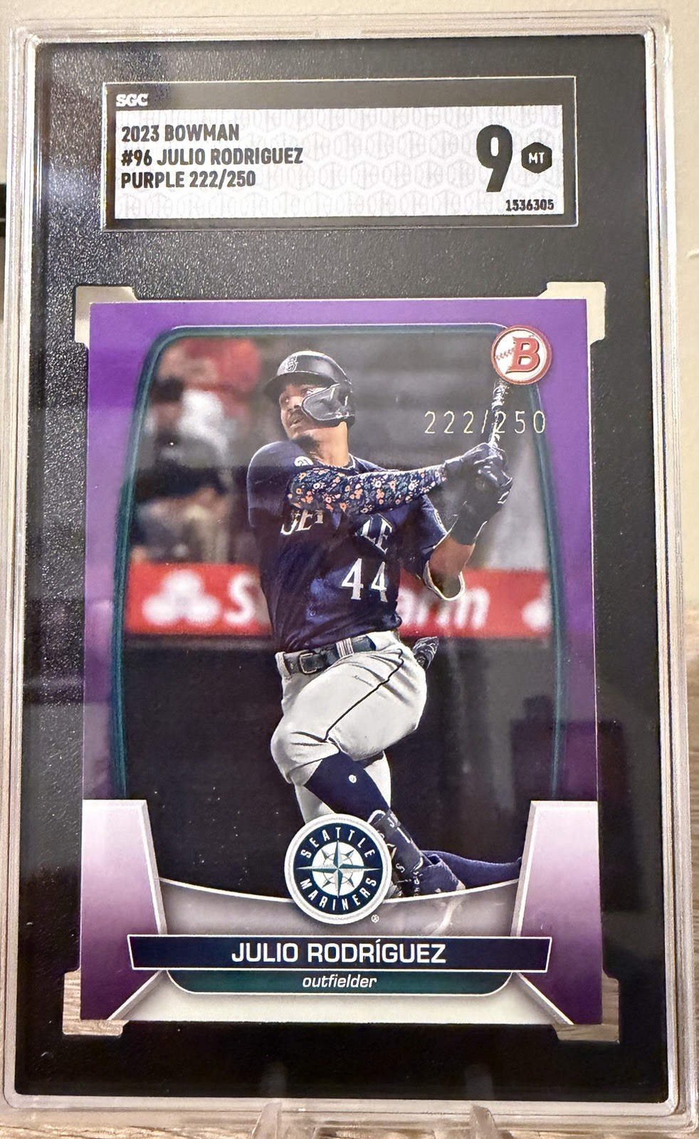 2023 Bowman's Best Julio Rodriguez #96 Purple Refractor /250