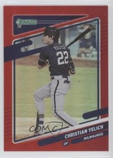 2021 Panini Donruss Variation Holo Red Christian Yelich #200 0b3
