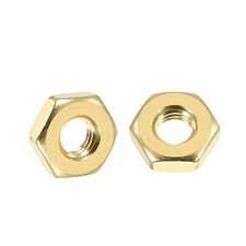 100pcs Hex Nuts - [#8-32] Brass Hardware Nuts, Yellow