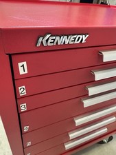 Kennedy 277Xb K1800 Series Rolling Tool Cabinet, 7 Drawer, Red, Steel, 27 In