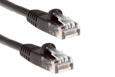 CAT5e Ethernet Patch Cable, Snagless, 4 Foot, Black - Lifetime Warranty